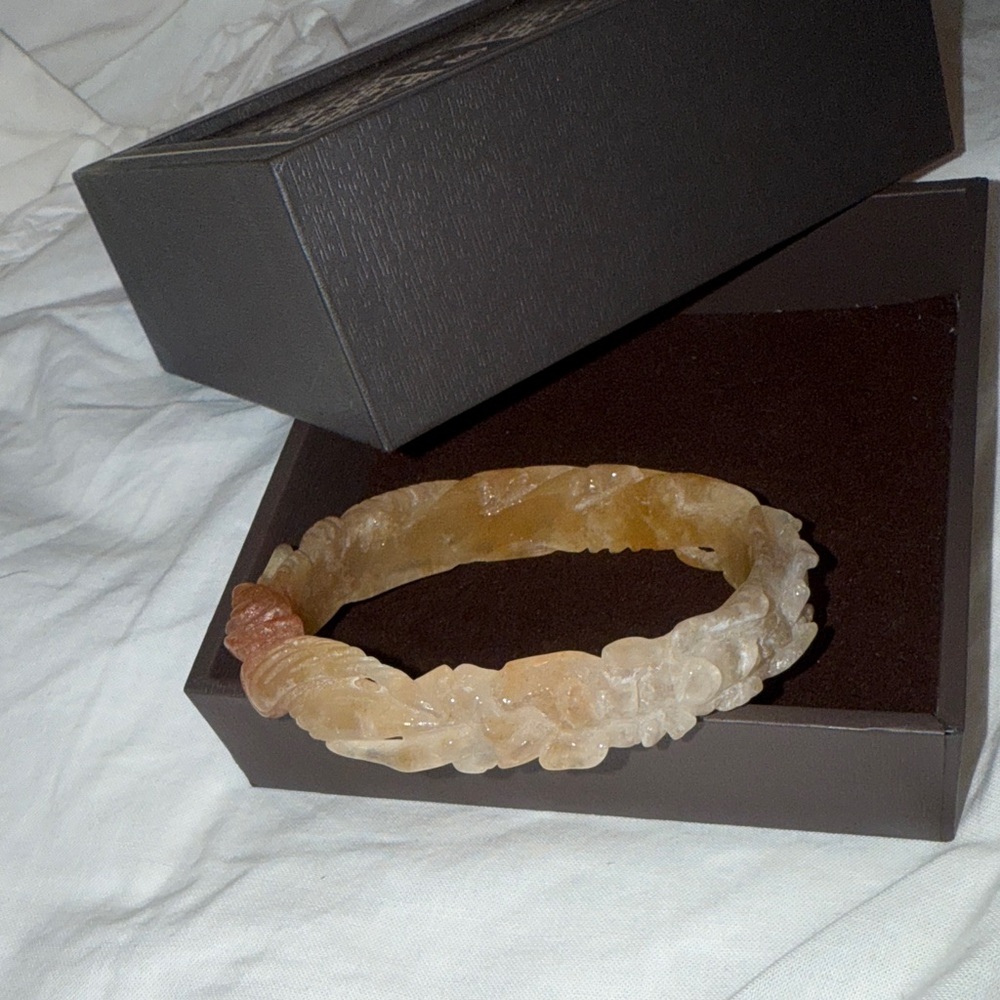 Natural Jade Carved Bangle